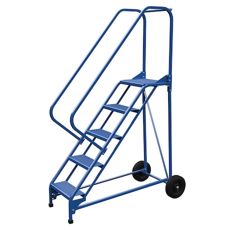 Vestil 80 H Steel Roll A Fold Ladder, 50 deg., Perf, 5 Step, 5 Steps LAD-RAF-5-P-EZ